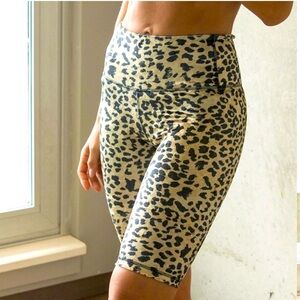 NEW Size Medium Chrldr Leopard Print Bike Shorts Velour High Waist